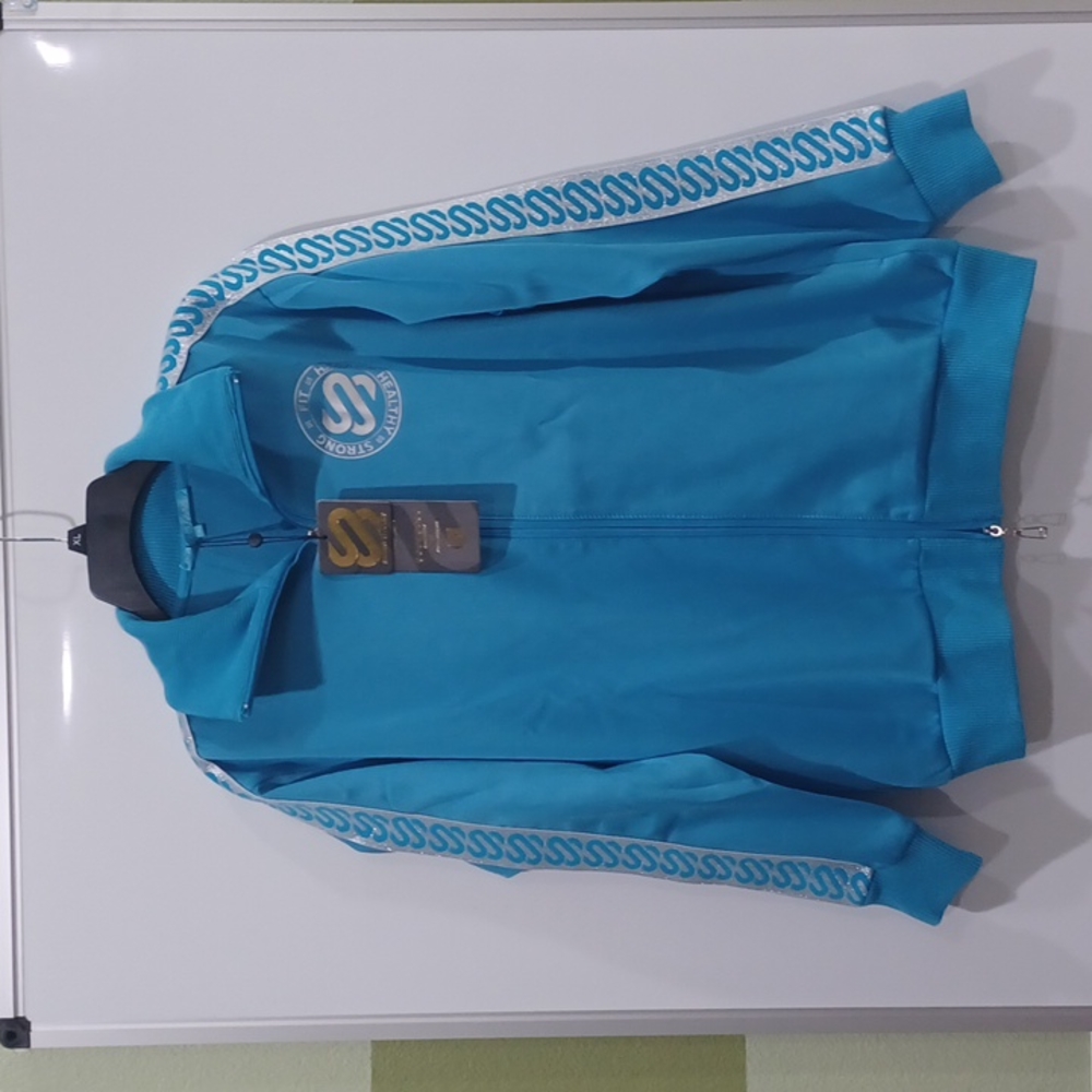 Sharny & Julius NWT Black Label "Glitter Ribbon" Men's Tracksuit Blue Jacket